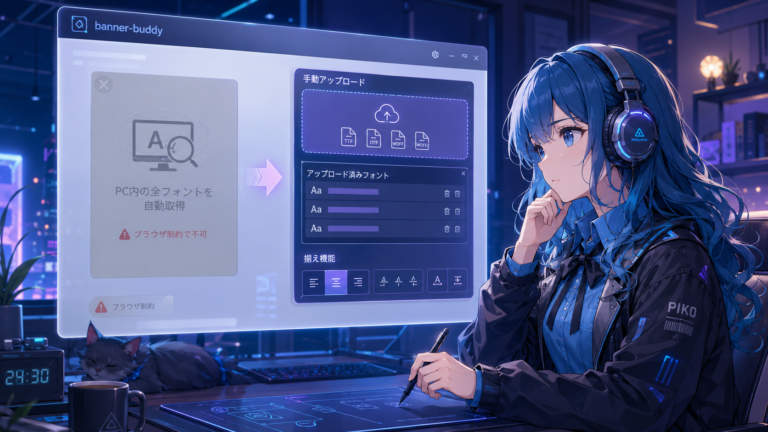 banner-buddyのフォント手動アップロードと揃え機能を再設計するPIKO